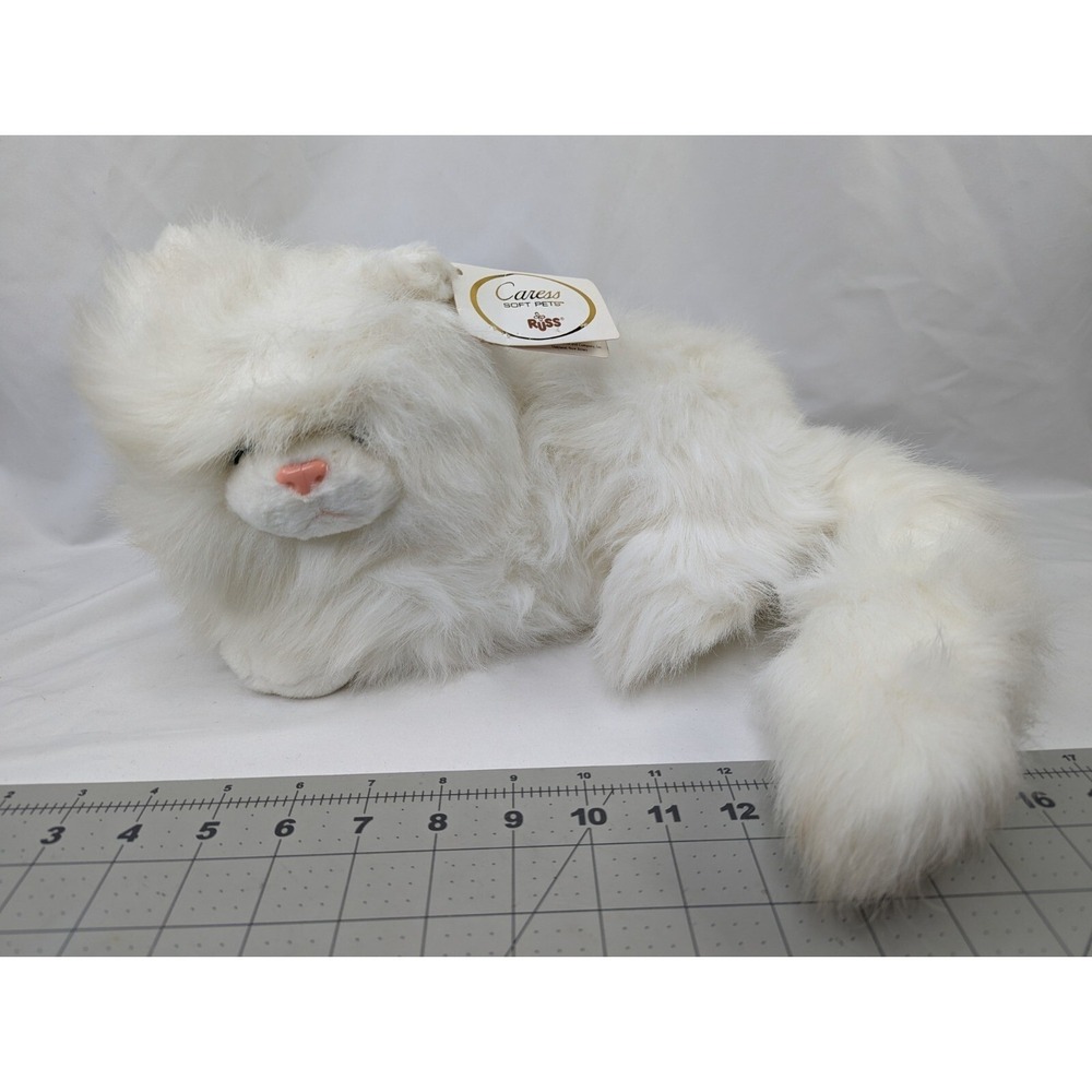 Russ Nikki White Cat Plush 12 Inch Caress Pets Stuffed Animal Toy